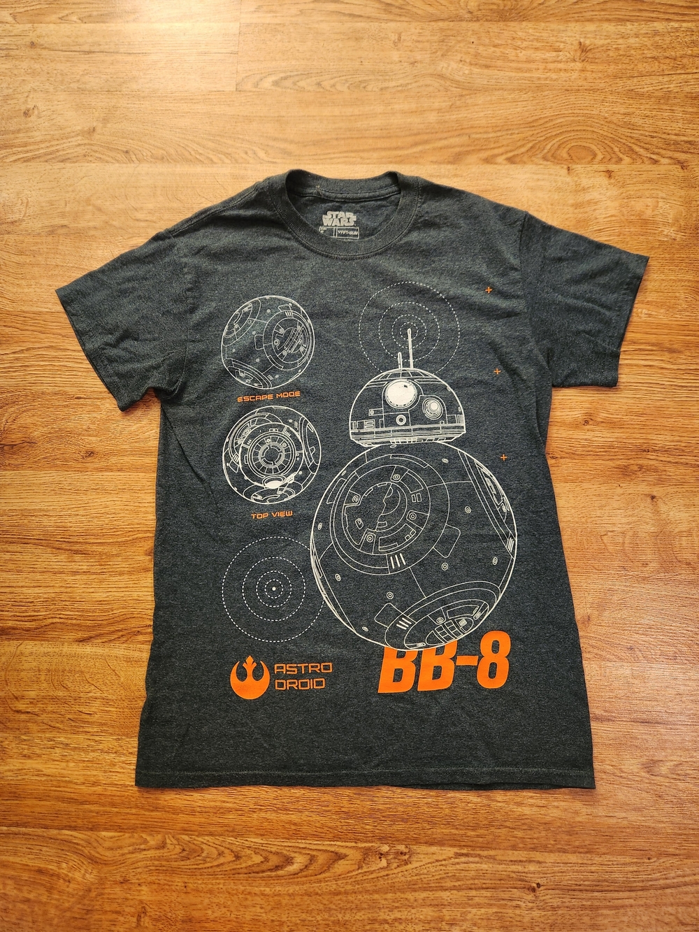 Star Wars BB-8 Graphic T-Shirt - Charcoal Grey with Orange Accents